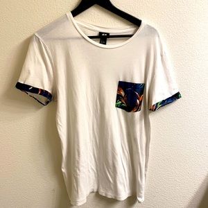 Worn plain White Tee.